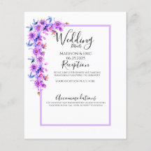 Détail de mariage à l'aquarelle florale violette