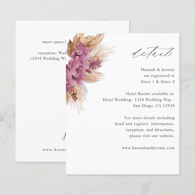 Papier Détails Bohème Floral Violet Budget (Devant / Derrière)