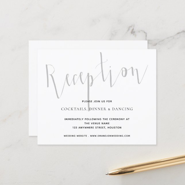 Papier Détails de réception du budget Mariage de script (Devant/Arrière en situation)