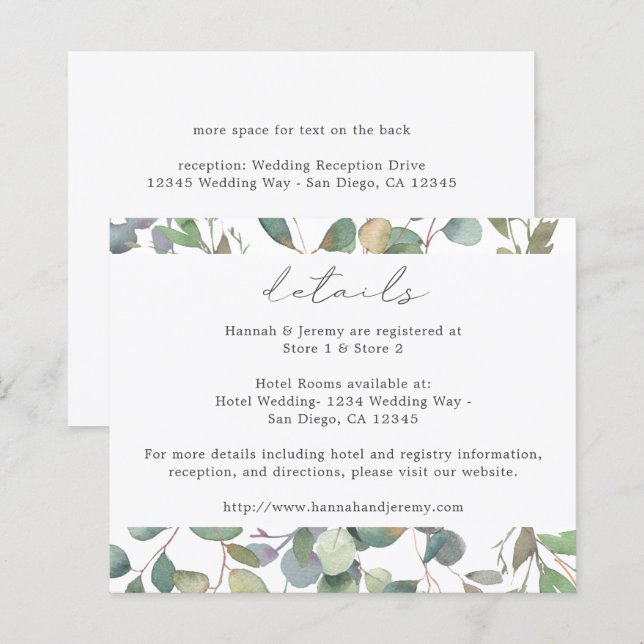 Papier Détails du budget Russe Eucalyptus (Devant / Derrière)