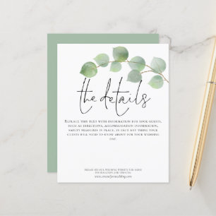 Papier Détails du Mariage Budget Eucalyptus Boîtier de sc