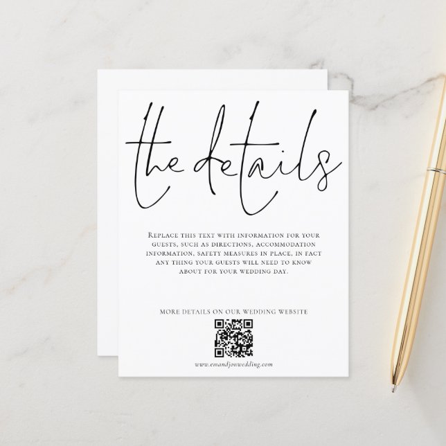 Papier Détails du Mariage budgétaire Boîtier de script de (Devant/Arrière en situation)