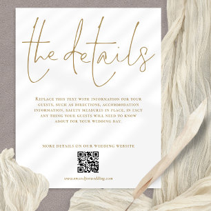 Papier Détails du Mariage budgétaire Boîtier de script QR