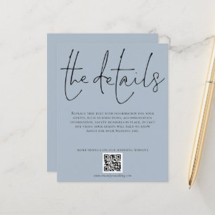 Papier Détails du Mariage budgétaire Code QR Script bleu