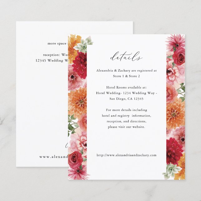 Papier Détails sur les fleurs multicolores d'été Budget (Devant / Derrière)