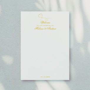 Papier Deux Coeurs Or Élégants Lettre de bienvenue Mari