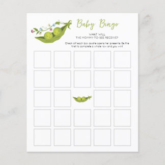 Papier Deux petits pois dans un Baby shower Jeu de Bingo 