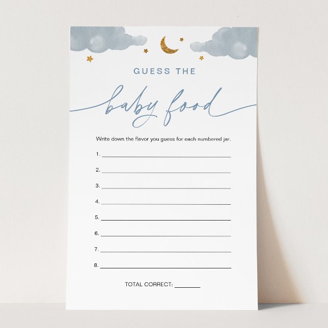 Papier Devinez la Baby Food Game Card Twinkle Little Star (Créateur téléchargé)