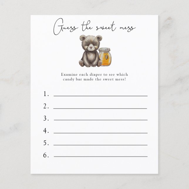 Papier Devinez la douceur du jeu - Baby shower (Devant)