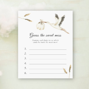 Papier Devinez la douceur du jeu - Baby shower de cigogne