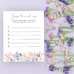 Papier Devinez la douceur du jeu - Baby shower floral