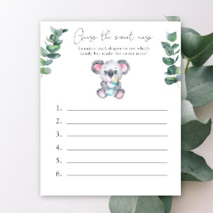 Papier Devinez la douceur du jeu - Baby shower Koala