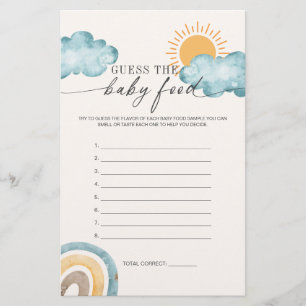 Papier Devinez La Nourriture Pour Bébé   Sunshine Baby sh