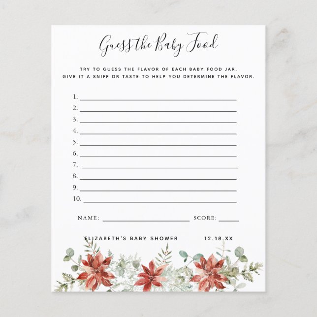 Papier Devinez la nourriture pour bébés | Jeu Baby shower (Devant)