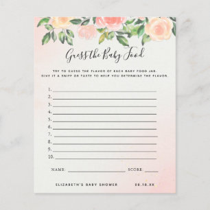 Papier Devinez la nourriture pour bébés   Jeu Baby shower