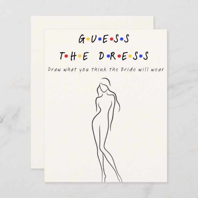 Papier Devinez la robe (Devant / Derrière)