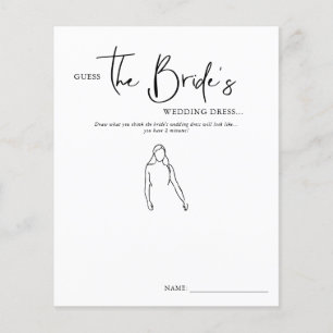 Papier Devinez la robe de la mariée Jeu de baby shower