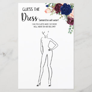 Papier Devinez la robe nuptiale douche anglais jeu espagn