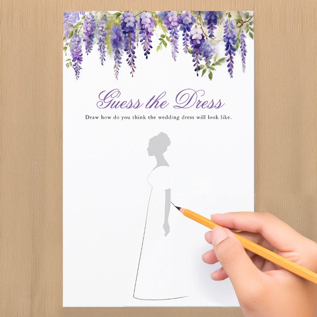 Papier Devinez la robe violet Wisteria Fête des mariées J (Créateur téléchargé)