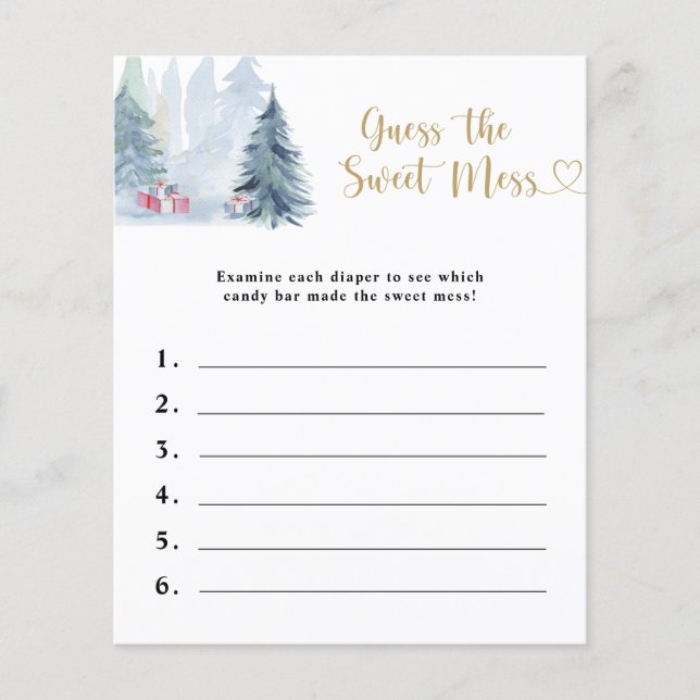 Papier Devinez le gâchis sucré - jeu de baby shower (Devant)