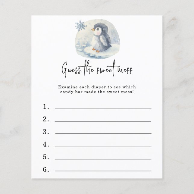 Papier Devinez le gâchis sucré - jeu de baby shower (Devant)