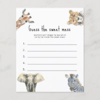 Devinez le gâchis sucré - jeu de baby shower safar