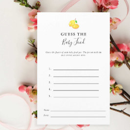 Papier Devinez le jeu de Baby shower de citron pour bébé