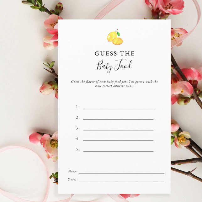 Papier Devinez le jeu de Baby shower de citron pour bébé (Créateur téléchargé)