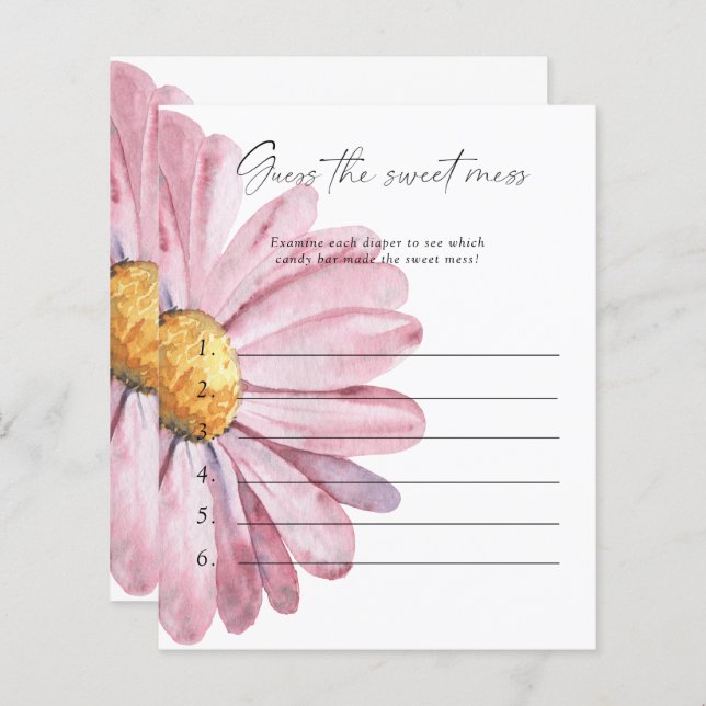 Papier Devinez le jeu de Baby shower de la douceur - Dais (Devant / Derrière)