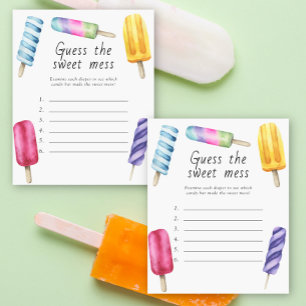 Papier Devinez le jeu de baby shower doux et désordonné -