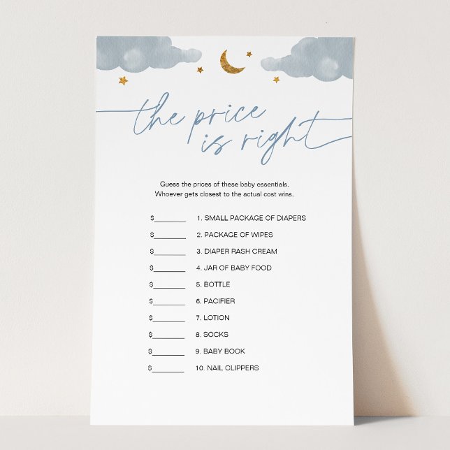 Papier Devinez le jeu de Baby shower Prix Twinkle Star (Créateur téléchargé)