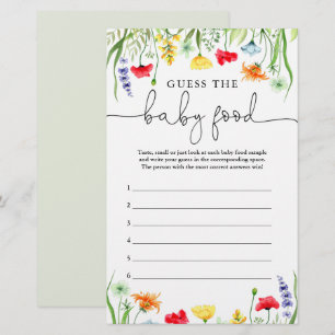 Papier Devinez le jeu de nourriture pour bébé fleurs sauv