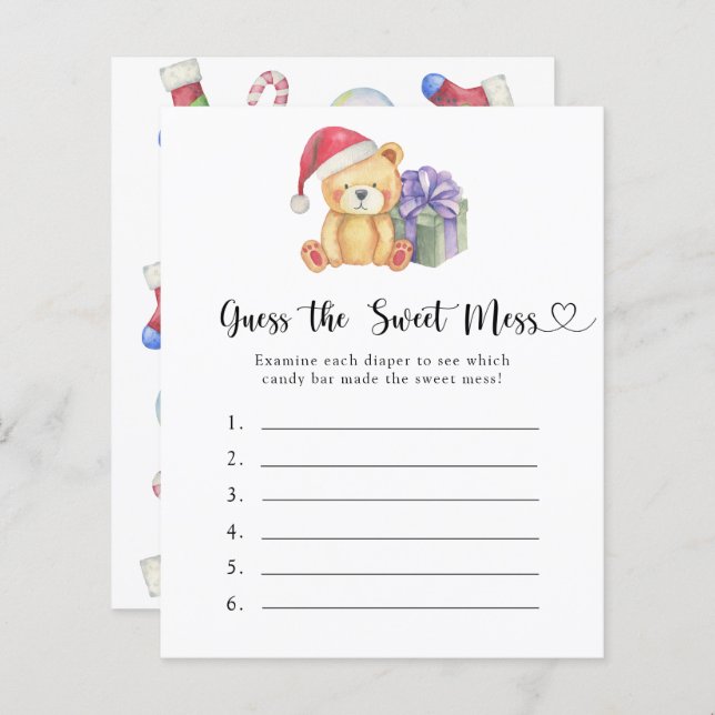 Papier Devinez le jeu Sweet Mess - Ours d'hiver (Devant / Derrière)