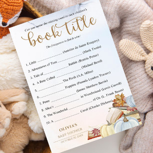 Papier Devinez le livre Titre Citrouille bleu Baby shower