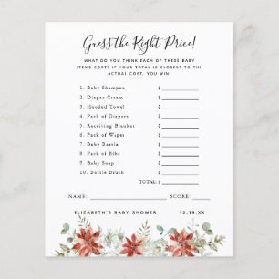 Papier Devinez Le Prix   Jeu Baby shower