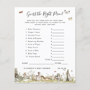 Papier Devinez Le Prix   Jeu Baby shower