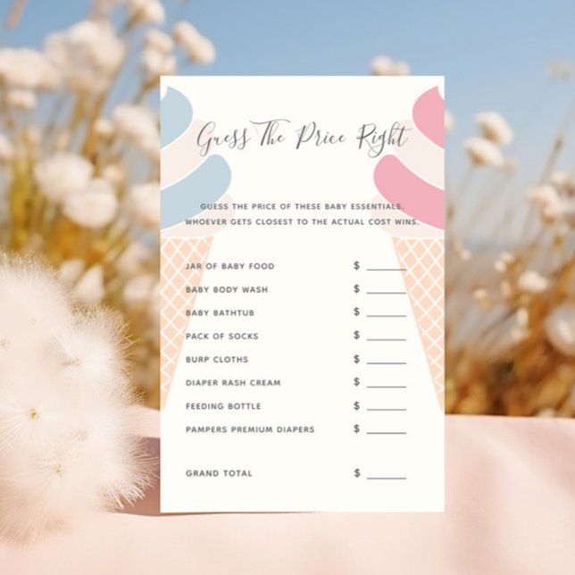 Papier Devinez Le Prix Jeu Glace Cream Genre Reveillez (Créateur téléchargé)