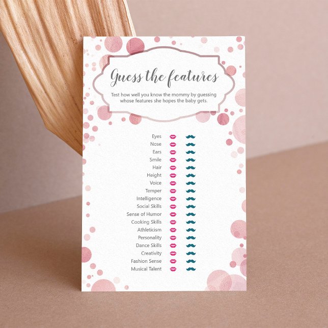 Papier "Devinez les caractéristiques" Rose Baby Trait Dou (Créateur téléchargé)