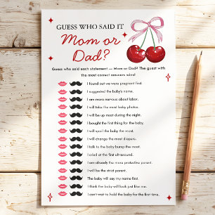 Papier Devinez qui a dit Maman Papa Jeu de Baby Shower Ce