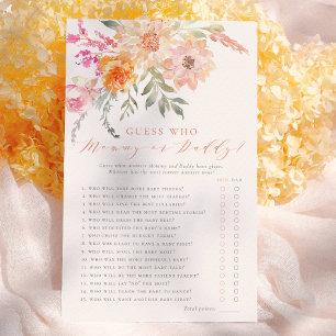 Papier Devinez qui Jeu de Baby Shower de printemps Blus