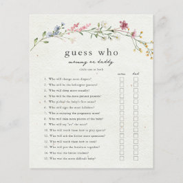 Papier Devinez qui maman ou papa Baby shower jeu