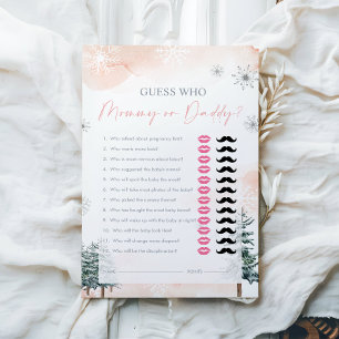 Papier Devinez qui, maman ou papa - Baby shower jeu