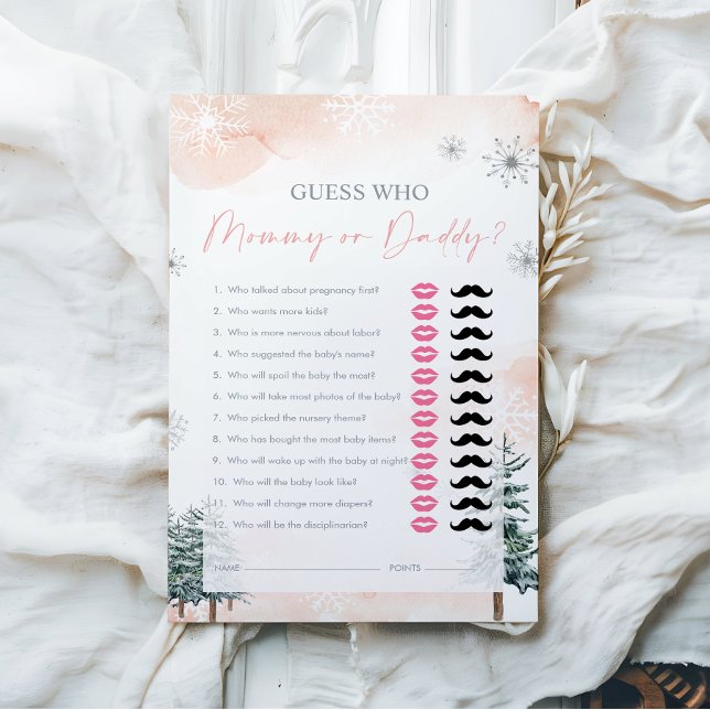 Papier Devinez qui, maman ou papa - Baby shower jeu (Créateur téléchargé)