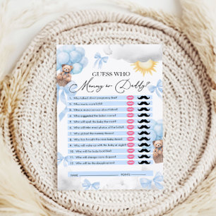 Papier Devinez qui, maman ou papa, Baby shower ours jeu