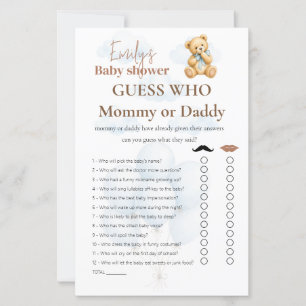 Papier Devinez qui ? Maman ou Papa Garçon Jeu de Baby Sho