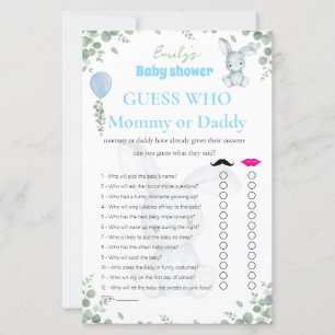 Papier Devinez qui ? Maman ou Papa Garçon Jeux de Baby Sh