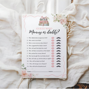 Papier Devinez qui   Maman ou papa   Jeu baby shower