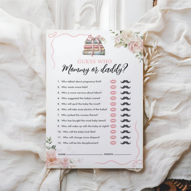 Papier Devinez qui | Maman ou papa | Jeu baby shower (Créateur téléchargé)