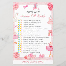 Papier Devinez qui, maman ou papa jeu de Baby shower