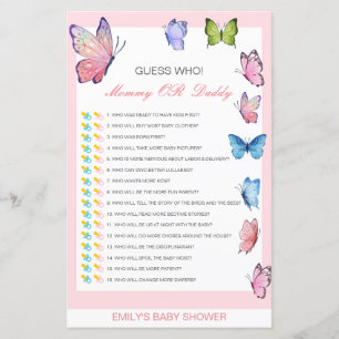 Papier Devinez qui, maman ou papa jeu de Baby shower
